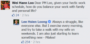 Singapore PM Lee Hsien Loong started Pilates